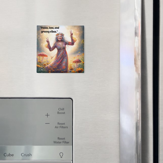 Íman Cogumelos Personalizados Hippie Boho Avó Personali (In Situ (Fridge))