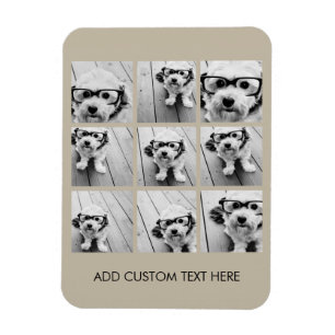 Íman Colagem com as 9 fotos quadradas - Taupe da foto