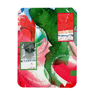 Íman colagem da arte abstracta, meios mistos e aguarela