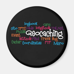 Íman Colagem da palavra de Geocaching