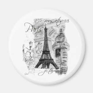 Íman Colagem de Cena Francesa em Torre Eiffel de Paris