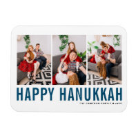 Colagem de Fotografia Azul Típica Feliz Hanukkah