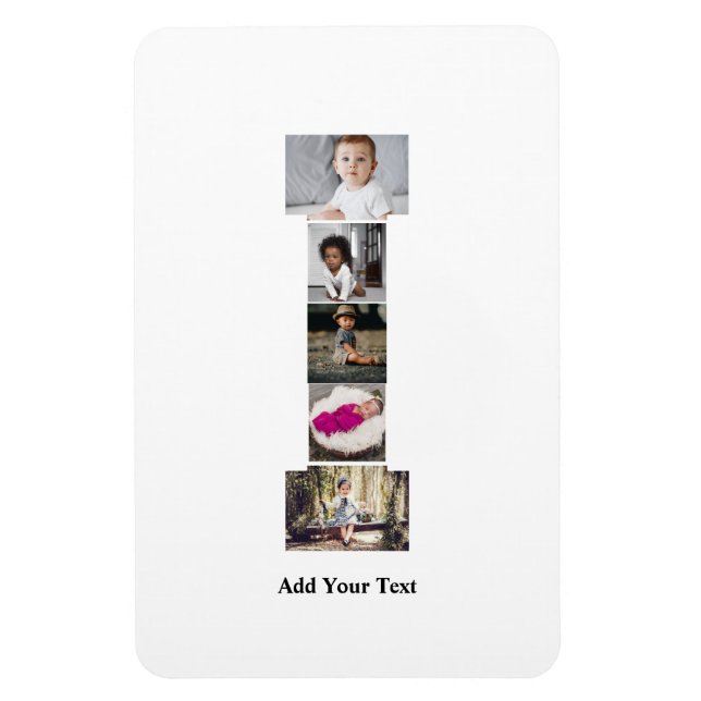 Íman Colagem de Fotografias com design Carta I (Vertical)