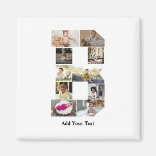 Íman Colagem de Fotografias com design Letra B