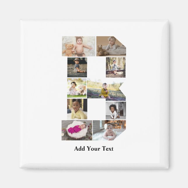 Íman Colagem de Fotografias com design Letra B (Frente)
