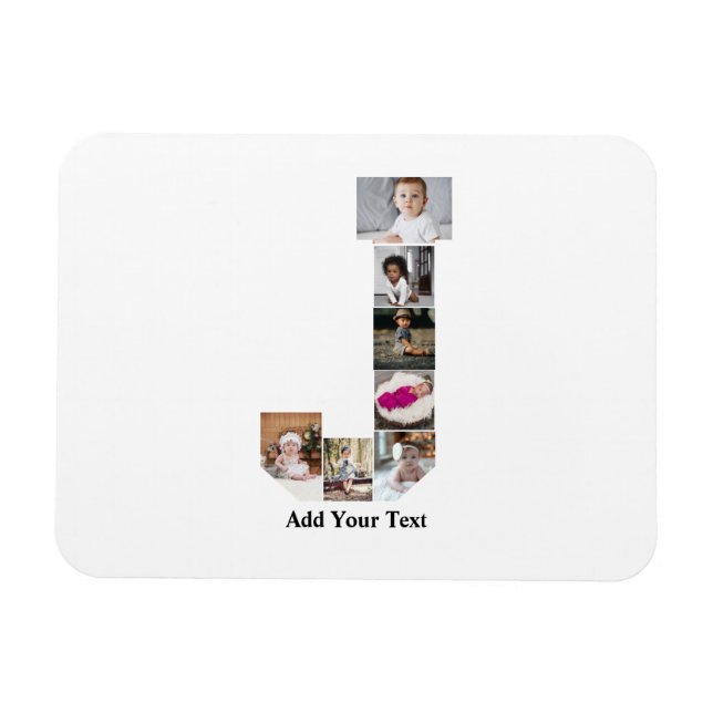 Íman Colagem de Fotografias com design Letra J (Horizontal)