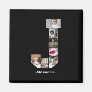 Íman Colagem de Fotografias com design Letra J