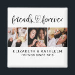 Íman Colagem de Fotografias de Script dos Melhores Amig<br><div class="desc">Um imã de colagem de fotos dos melhores amigos com espaço para 3 fotos. Decorados com as palavras, amigos para sempre em uma fonte de script com coração. Personalize-o com 3 fotos de você e seu BFF e seus nomes. Faz um presente bonito para o Dia das Galentinas. Projetado para...</div>