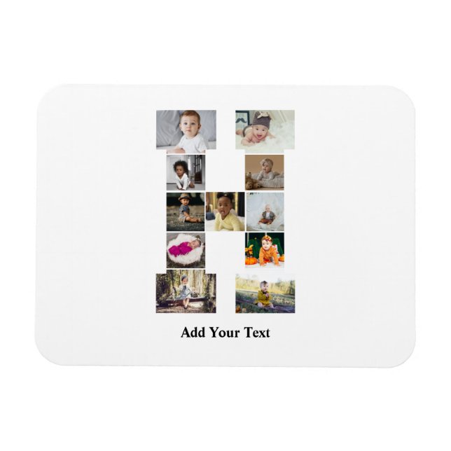 Íman Colagem de Fotografias design Letra H (Horizontal)