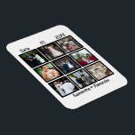 Íman Colagem de Fotografias do Aniversário de Casamento<br><div class="desc">Colagem de Fotos do Aniversário Moderno de Casamento Personalizado 9. Personalize este presente de aniversário para ele,  presente de casamento,  presente de Colagem de Aniversário,  presente de colagem personalizada,  presente de foto de casamento personalizado com 9 fotos,  datas de casamento e nome dos casais.</div>
