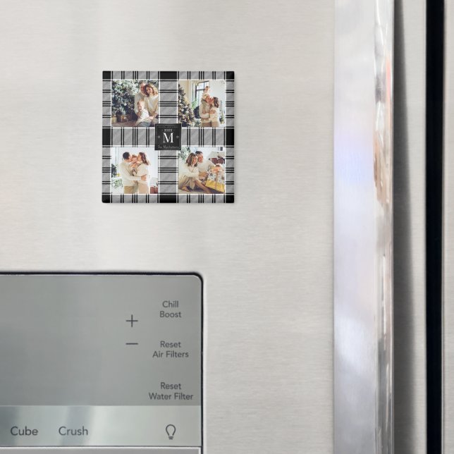 Íman Colagem de Fotografias do Natal Moderno - 4 Preto  (In Situ (Fridge))
