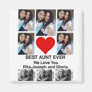 Íman Colagem de Fotografias Personalizada da Melhor Tia