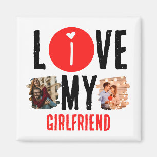 Íman Colagem de Fotografias Personalizada Única 2 Adoro