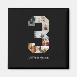 Íman Colagem de Fotografias Preta e Branco Número 3