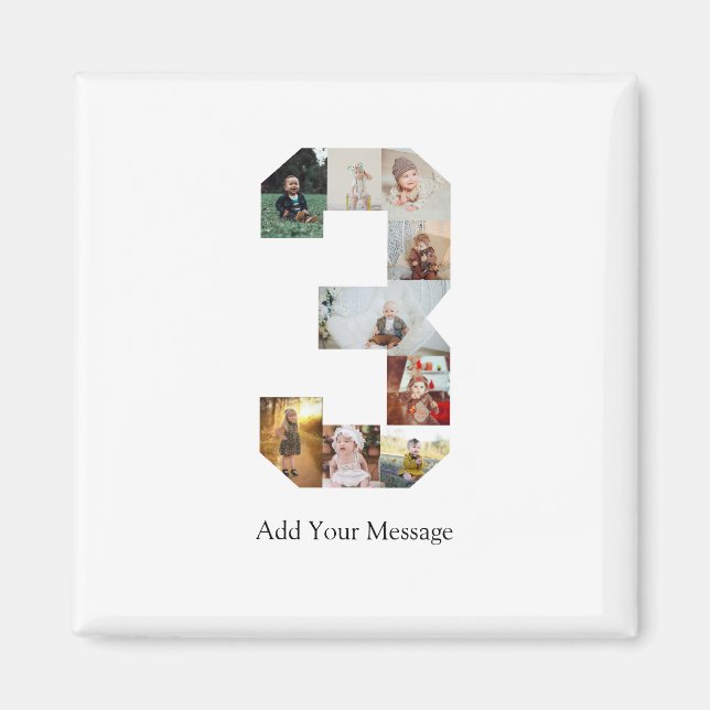 Íman Colagem de Fotografias Preta e Branco Número 3 (Frente)