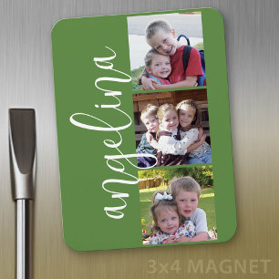 Íman Colagem de Fotos 3 Personalizada com Monograma