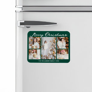 Íman Colagem de Fotos Clássicas de Natal em Verde