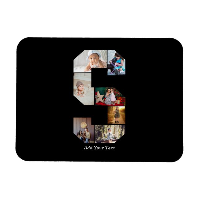 Íman Colagem de Fotos com Letra S em Preto e Branco (Horizontal)