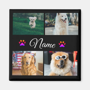 Íman Colagem de fotos com nome simples e colorido de an