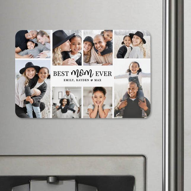 Íman Colagem de Fotos da Melhor Mãe (Best Mom Photo Collage Magnet)