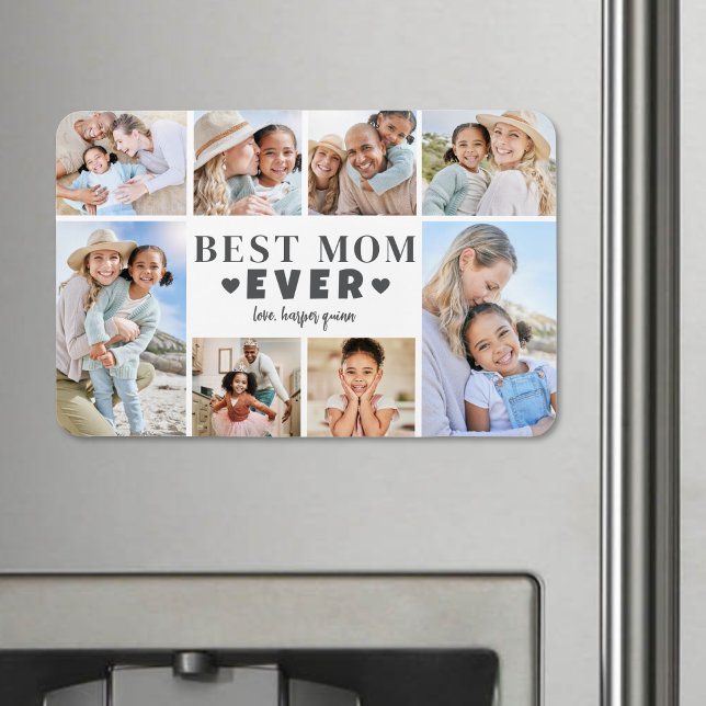 Íman Colagem de Fotos da Melhor Mãe (Best Mom Photo Collage Magnet)