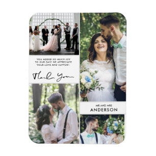 Íman Colagem de Fotos de Agradecimento de Casamento