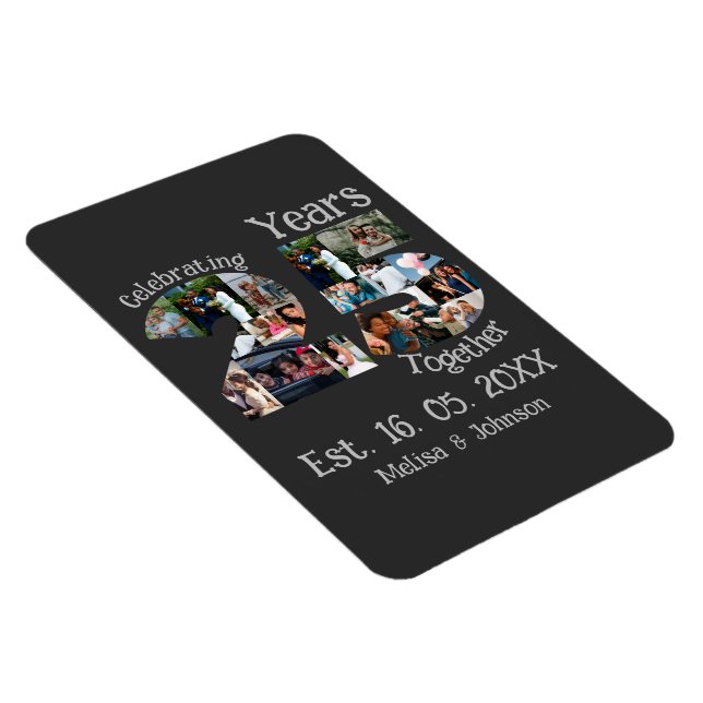 Íman Colagem de fotos de aniversário de casamento da 25 (Lado Direito)