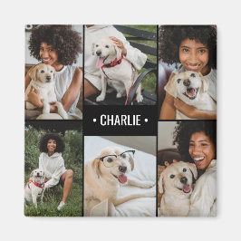 Íman Colagem de Fotos de Cachorro Monogramada