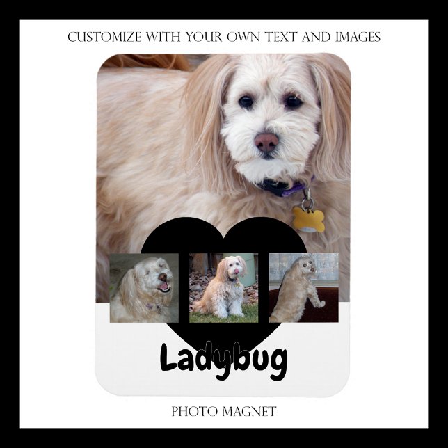 Íman Colagem de Fotos de Cachorro Personalizada com Nom (Criador carregado)