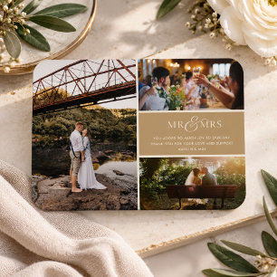 Íman Colagem de Fotos de Casamento Agradecimento Sr e S