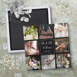 Íman Colagem de Fotos de Casamento Obrigado Personaliza<br><div class="desc">Personalize com suas oito fotos favoritas de casamento,  nome e data especial para criar uma colagem de fotos,  memória e presente únicos. Um bom tesouro! Você pode personalizar o fundo para sua cor favorita. Projetado por Thisnotme©</div>