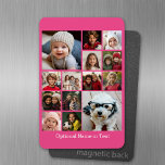 Íman Colagem de Fotos do Instagram - Até 14 fotos rosa<br><div class="desc">Um design com fundo colorido. Use até catorze fotos quadradas para criar um presente exclusivo e pessoal. Se precisar ajustar as fotos,  clique na ferramenta personalizar para fazer alterações.</div>