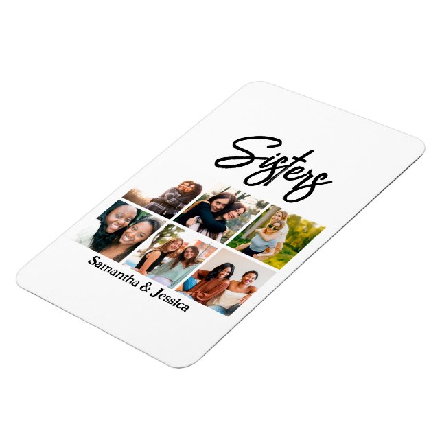 Íman Colagem de Fotos do Script 6 de Irmãs Personalizad (Left Side)