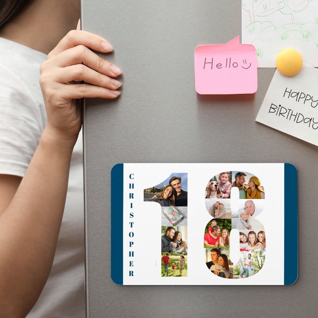 Íman Colagem de Fotos no Número 18 - 18º Aniversário (Criador carregado)