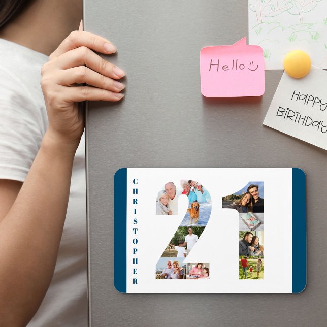 Íman Colagem de fotos no número 21 - aniversário de 21  (Criador carregado)