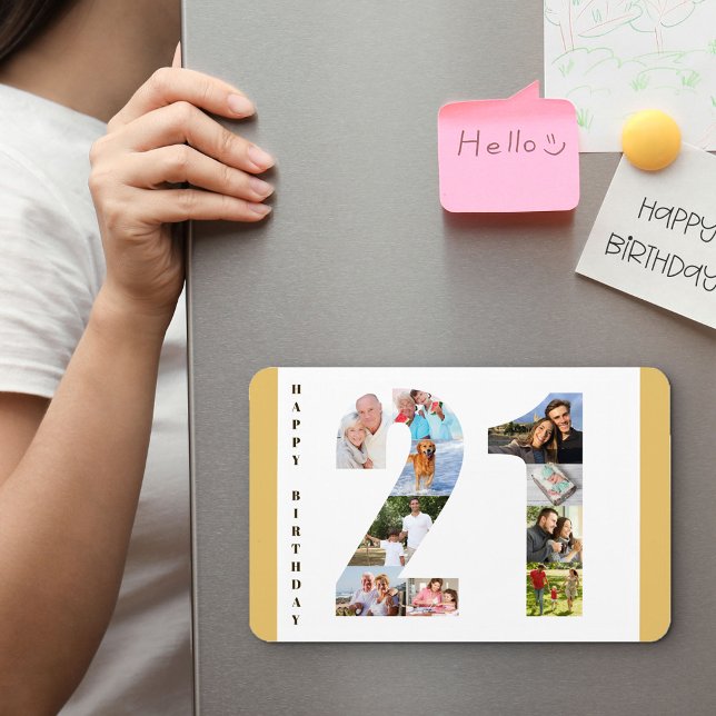 Íman Colagem de Fotos no Número 21 aniversário de 21 an (Criador carregado)