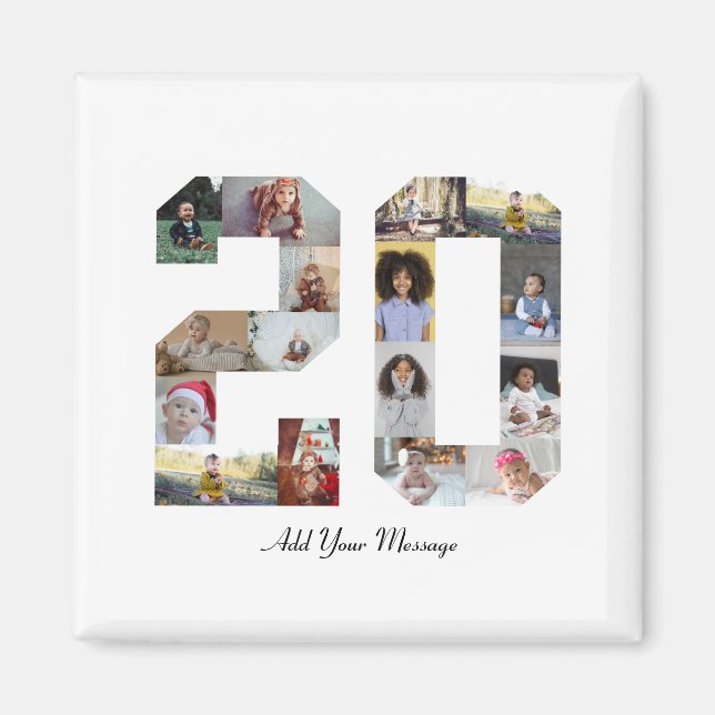 Íman Colagem de Fotos Número 20 (Frente)