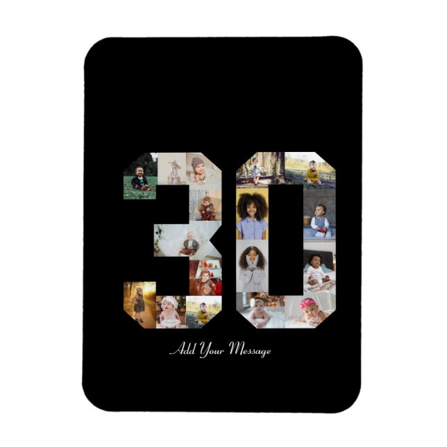 Íman Colagem de Fotos Número 30 (Vertical)