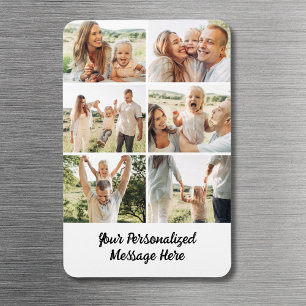 Íman Colagem de Fotos Personalizada 6 Mensagem de Texto