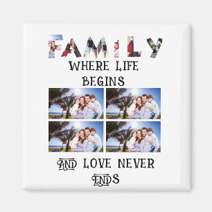 Íman Colagem de Fotos Personalizada da Família Moderna