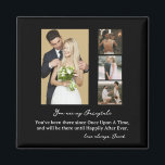 Íman Colagem de Fotos Personalizada de Dia de Casamento<br><div class="desc">Travesseiro decorativo de Colagem de Fotos do Dia de Casamento Personalizado Elegante</div>
