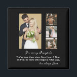 Íman Colagem de Fotos Personalizada de Dia de Casamento<br><div class="desc">Travesseiro decorativo de Colagem de Fotos do Dia de Casamento Personalizado Elegante</div>