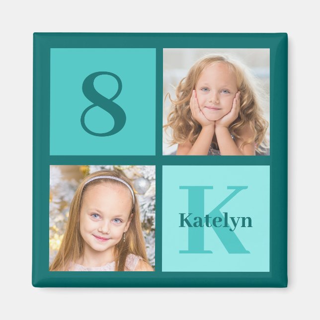 Íman Colagem de Fotos Personalizadas para Aniversário e (Frente)