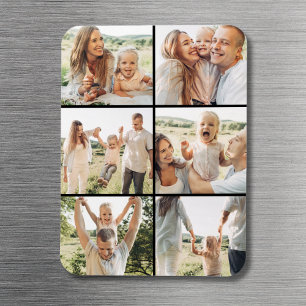 Íman Colagem de Fotos Preto 6 Personalizado Moderno Sim