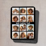 Íman Colagem de Instagram de 12 Fotos com Fundo Preto<br><div class="desc">Adicione seus fotos favoritos a este modelo divertido. Você pode usar fotos do Instagram ou quaisquer fotos para esta grade.</div>