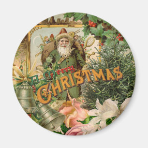 Íman Colagem de Natal do Papai Noel Verde do Velho Mund