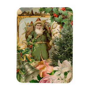Íman Colagem de Natal do Papai Noel Verde do Velho Mund