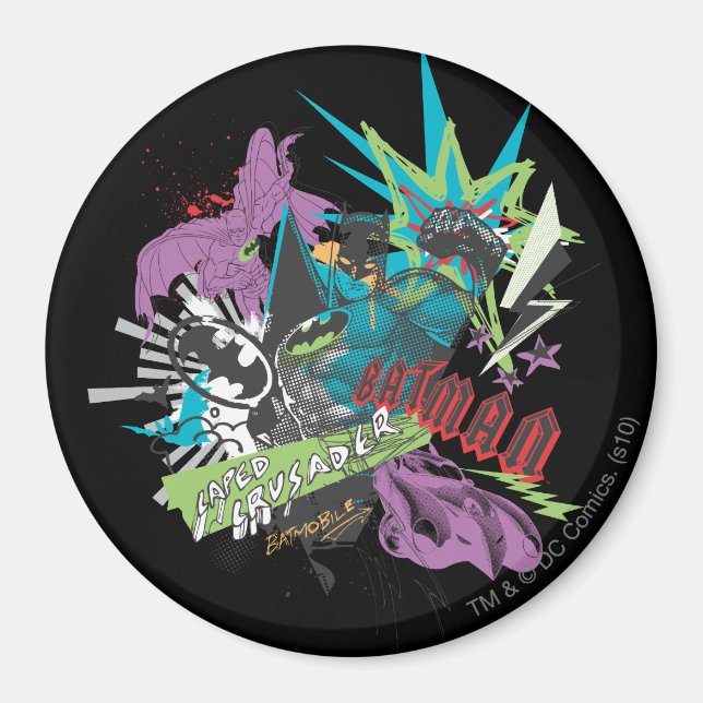 Íman Colagem de Neon Crusader com Capa Batman (Frente)