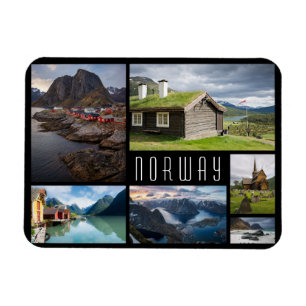 Íman Colagem de paisagens da Noruega foto de viagem