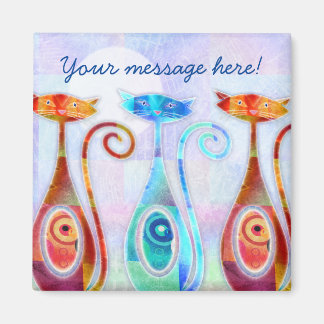 Íman Colagem de Textura Personalizada de Moonkats legal